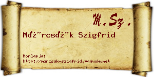 Márcsák Szigfrid névjegykártya